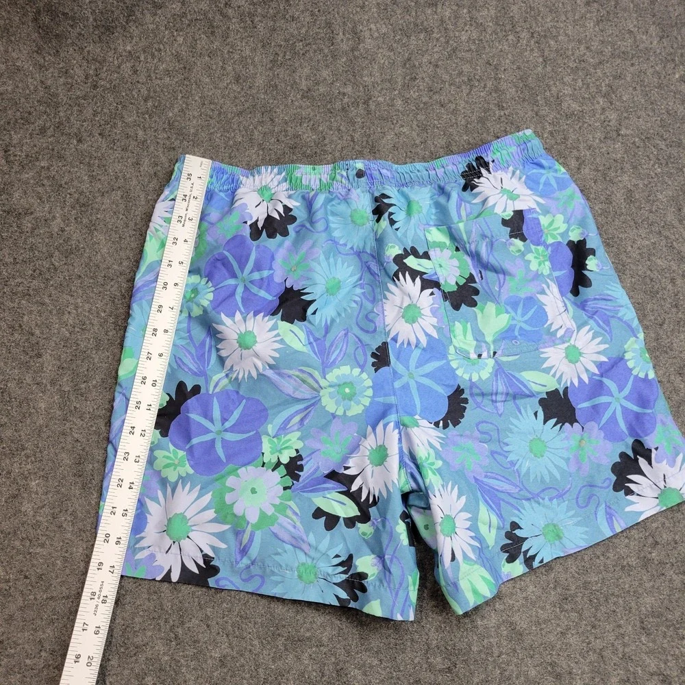 PacSun Swim Trunks Mens Large Blue‎ Floral Mesh Lined Surf Surfing Water Polo